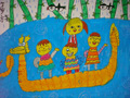 儿童绘画作品赛龙舟