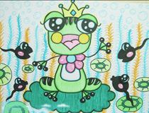 儿童绘画作品帅气的青蛙王子幼