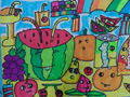 儿童绘画作品夏天的大西瓜