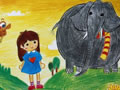 儿童绘画作品大象