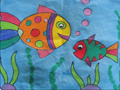 儿童绘画作品大鱼和小鱼