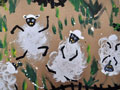 儿童绘画作品绵羊跳舞