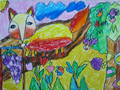 儿童绘画作品狐狸与葡萄