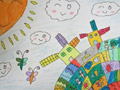 儿童绘画作品宇宙家园