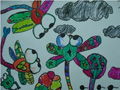 儿童绘画作品蜻蜓飞飞
