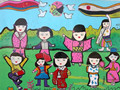 儿童绘画作品我们都是好朋友