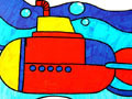 儿童绘画作品潜水艇