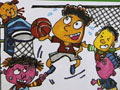 儿童绘画作品篮球赛