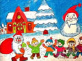 儿童绘画作品圣诞老人