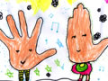 儿童绘画作品劳动的双手