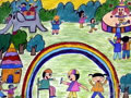 儿童绘画作品《七彩乐园》