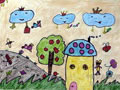 儿童绘画作品《云朵王子和云朵公主》