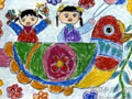 儿童绘画作品《我爱和平》