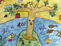 儿童绘画作品《大树的好朋友》