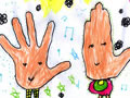 儿童绘画作品手掌爸爸与手掌妈妈