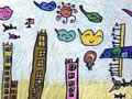 儿童绘画作品《美丽的城市》
