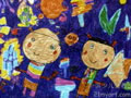 儿童绘画作品《快乐中国年》
