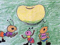 儿童绘画作品蚂蚁找大豆