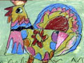 儿童绘画作品大公鸡