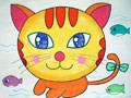 儿童绘画作品小猫