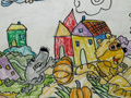 儿童绘画作品老鼠运瓜