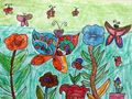 儿童绘画作品可爱的小蝴蝶