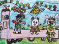 儿童绘画作品大卡车
