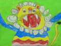 儿童绘画作品雪狮子