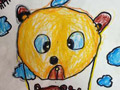 儿童绘画作品旅行的小熊