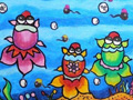 儿童绘画作品金鱼比赛
