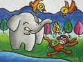 儿童绘画作品大象的鼻子