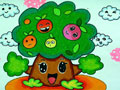 儿童绘画作品快乐的果树