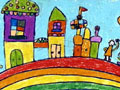 儿童绘画作品我们的彩色世界