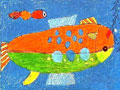 儿童绘画作品小鱼吃海藻