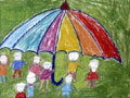 儿童绘画作品雨伞