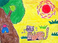 儿童绘画作品炎热的太阳公公