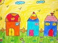 儿童绘画作品幸福小区