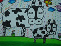 儿童绘画作品奶牛妈妈与奶牛宝宝