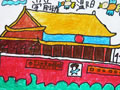 儿童绘画作品北京天安门