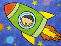 儿童绘画作品宇宙飞船