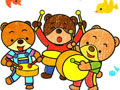 儿童绘画作品小熊乐队