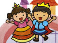 儿童绘画作品王子和公主