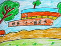 儿童绘画作品欢庆十一国庆节