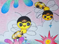 儿童绘画作品两只小蜜蜂