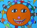 儿童绘画作品围着太阳转