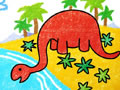 儿童绘画作品恐龙喝水