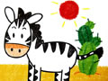 儿童绘画作品快乐的小斑马