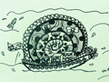 儿童画作品欣赏创意线描-蜗牛