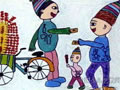 儿童画作品欣赏《买糖葫芦》