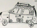 儿童画作品欣赏越野小车